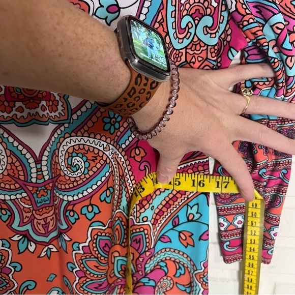 Tiana B Pink Colorful Geometric 3/4 sleeve Mini Dress, Women’s Size Medium - Picture 8 of 9